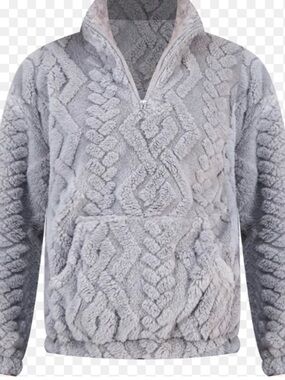 Rebellious One Women’s Light Gray Sherpa Zip-Up Pullover